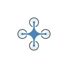 Simple drone icon isolated on white background