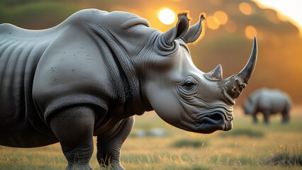 Rhinoceros in Morning Light