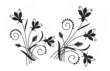 Elegant Black Floral Backgrou...