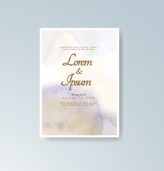 Wedding invitation with abstract splash watercolor