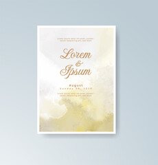 Wedding invitation with abstract splash watercolor