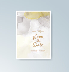 Wedding invitation with abstract splash watercolor