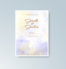 Wedding invitation with abstract splash watercolor