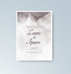 Wedding invitation with abstract splash watercolor