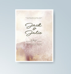 Wedding invitation with abstract splash watercolor
