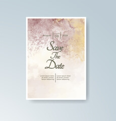 Wedding invitation with abstract splash watercolor