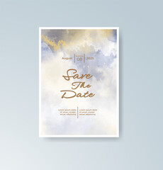 Wedding invitation with abstract splash watercolor