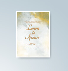 Wedding invitation with abstract splash watercolor