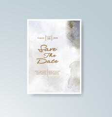Wedding invitation with abstract splash watercolor