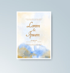 Wedding invitation with abstract splash watercolor