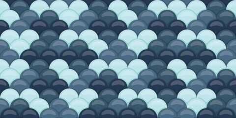 Abstract seamless pattern with overlapping scales in cool blue tones.  Elegant, textured design evokes water, serenity, and nature. Ideal for backgrounds, textiles, or digital projects. © Olena