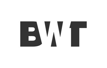 Fototapeta premium BWT logo design. Initial letter B W T bold font style for tech startups, consulting, corporate branding. Creative company name, headlines typography identity, trendy logotype.