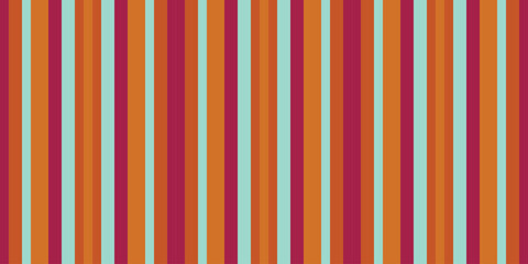 Vibrant vertical stripes in orange, red, and teal create a dynamic, retroinspired pattern. Perfect for backgrounds, textiles, or website designs needing a playful, energetic vibe.