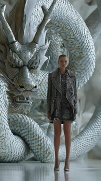 Fashion Model  Dragon Statue. (1)