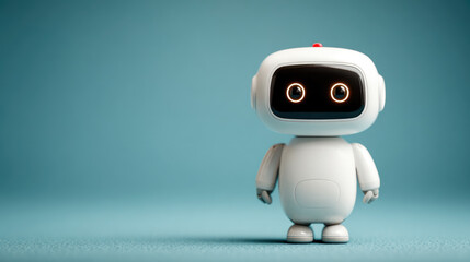 Exploring robotic innovations a cute robot character portrait digital studio 3d whimsical environment eye-level view childlike concept for tech enthusiasts