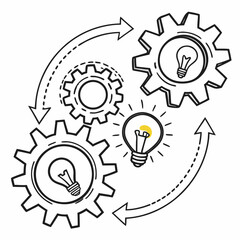 light bulb with gears