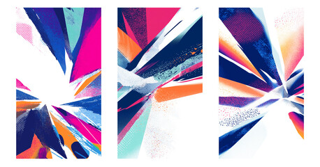 Vibrant abstract geometric design with dynamic color patterns