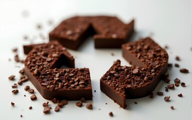 Chocolate Shavings Form Recycle Symbol Kitchen Food Art Indoor Close-up Sustainability Concept. High quality