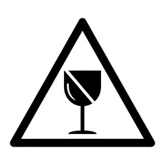 Fragile Warning Symbol: Black and White Triangle Icon