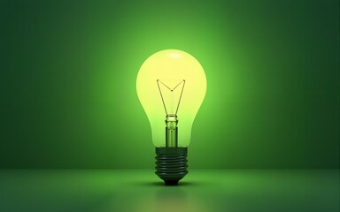 A stylized green bulb symbolizes eco-friendly lighting promoting environmental sustainability for Earth Day themes and initiatives. High quality
