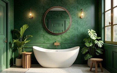 Transform your bathroom into a jungle-inspired oasis a green sanctuary for relaxation and renewal. High quality