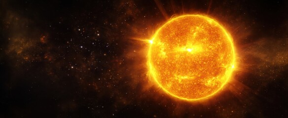 Obraz premium The radiant sun shining brightly in the vast cosmos.