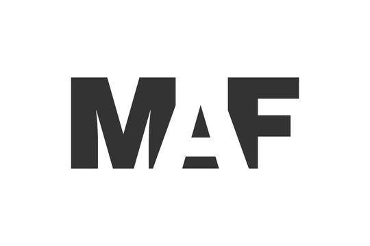 MAF logo design. Initial letter M A F bold font style for tech startups, consulting, corporate branding. Creative company name, headlines typography identity, trendy logotype.