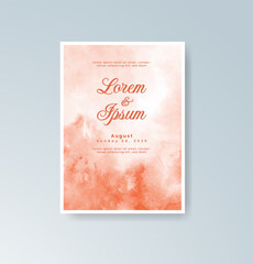 Wedding invitation with abstract splash watercolor