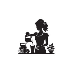 woman making lemonade