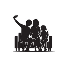 family selfie silhouette