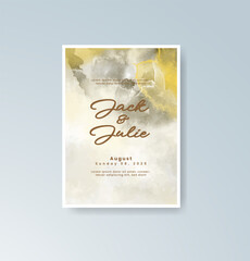 Wedding invitation with abstract splash watercolor