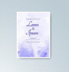Wedding invitation with abstract splash watercolor