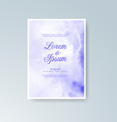 Wedding invitation with abstract splash watercolor
