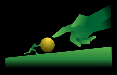 Human Effort and Divine Guidance A Metaphorical Representation