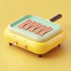 3D electric griddle icon, showcasing a functional cooking tool with advanced temperature control for perfect meals.