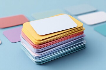 3D rendering of an index card set, perfect for organizing and referencing notes quickly.