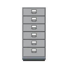 Gray File Cabinet Illustration