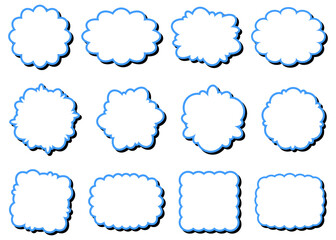 曲線のフレームセット、ポップなデザイン、影付き