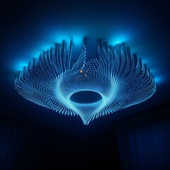 LED ceiling light in 3D, designed for modern homes with adjustable brightness levels.