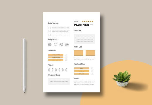 Daily Planner Template Layout