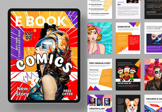 Digital Modern Comics E Book Design Layout
