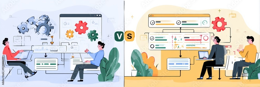 Leinwandbilder Understanding the Difference Between Goals and Systems With a Flat Workflow Design for Effective Productivity