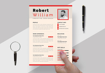 Professional Resume Template Layout With Modern Design