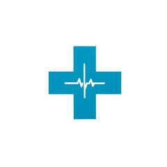Fototapeta premium Medical Cross Heartbeat Illustration