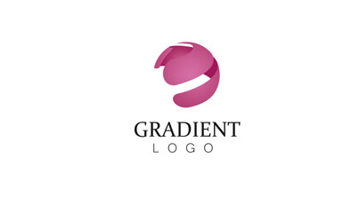 Obraz premium Gradient logo, Abstract logo, 3D logo, Sphere logo, Pink logo design, Modern logo, Creative logo, Corporate identity, Business branding, Tech logo, Futuristic logo, Minimalist logo, Swirl logo