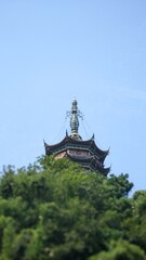 Chinese style ancient pagoda landscape, the ancient pagoda has a multi-layered eaves structure