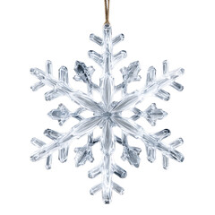A delicate snowflake on a white background, perfect for winter, Christmas, or holiday designs