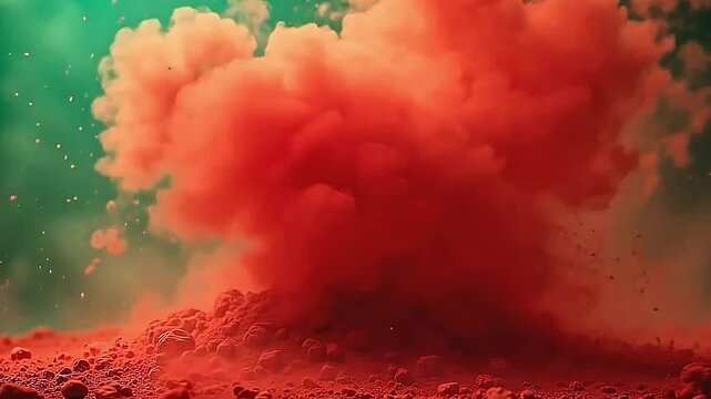 ampere explosion of burst marxist pigment stage erupts, jell framing ampere radiant greenish stage that highlights the ardent display.
