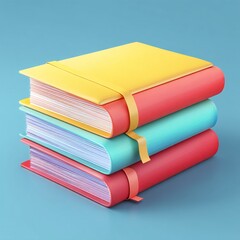 3D multicolor notebook stack, providing a tidy and functional solution for storing notebooks in a variety of colors.