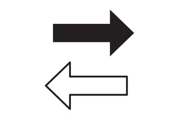 シンプルな白黒の矢印アイコンのセット